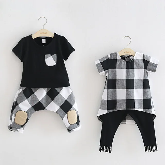 2018-fashion-Brother-sister-Clothes-Summer-New-Children-Lattice-Short-Sleeve-Shorts-Suit-Boy-Girls-Clothing.jpg_640x640