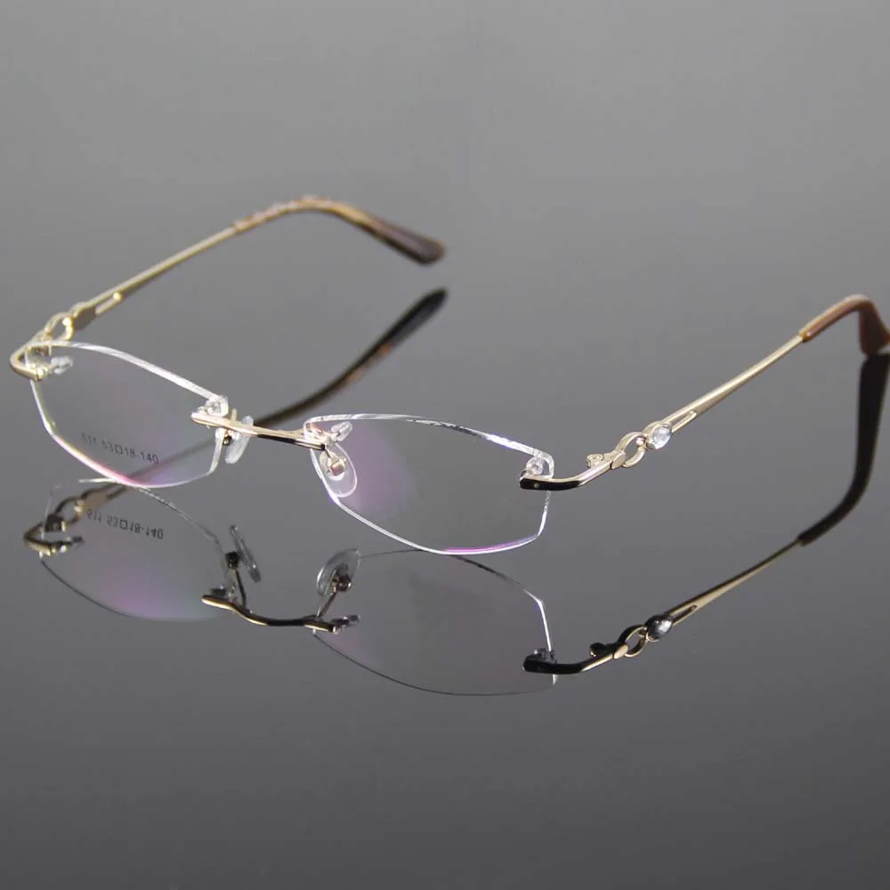 TR90 White BLK Flexible Rimless Hinged Optical Eyeglass Frame Spectacles Rx 8906