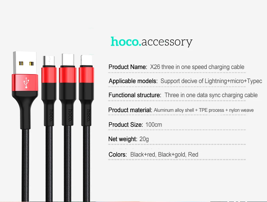 Беспроводное зарядное устройство HOCO 3 in1 USB кабель для передачи данных для iPhone X XS XR 8 7 6 6s кабель Micro Тип usb C кабель для samsung S9 S8 Быстрый зарядный кабель 2A Зарядное устройство