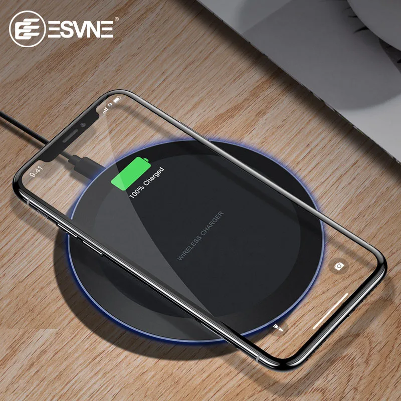 ESVNE 5 Вт Qi Беспроводной Зарядное устройство для samsung S8 S9 Plus Note 9 8 USB телефон Pad iPhone X Xs