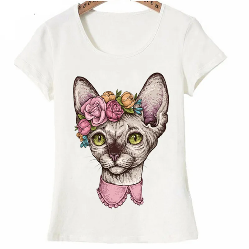 جديد الأزياء women'short كم لطيف سفين القط رئيس مع الزهور الوشم T قميص مضحك Kitte قصيرة الأكمام المحملة للبنات جديد الأزياء women'short كم لطيف سفين القط رئيس مع الزهور الوشم T قميص مضحك Kitte قصيرة الأكمام المحملة للبنات