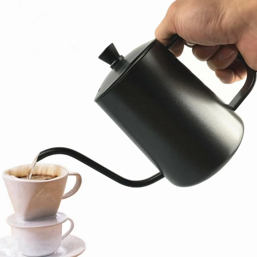 

350ml Mini Coffee Maker Stainless Steel Espresso Filter Milk Coffee Machine Long Mouth kettle Teapot Kitchen Tool hand Punch Pot