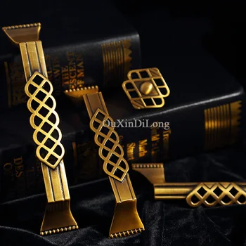

Top Quality 10PCS European Pure Brass Kitchen Door Furniture Handles Cupboard Wardrobe Drawer Wine Cabinet Pulls Handles & Knobs