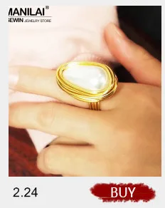MANILAI, бохо, ручная работа, большой кристалл шампанского, кольца для женщин, модные ювелирные изделия, золотой цвет, проволока, спиральные бусины, кольцо на палец