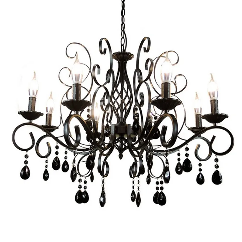 European black metal crystal chandeliers