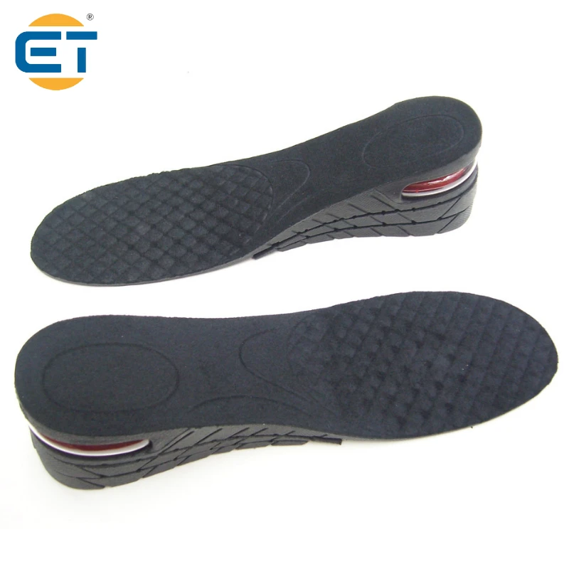 Unisex 6cm 3 layer Height Increase Insole Adjustable Rubber Insoles Air
