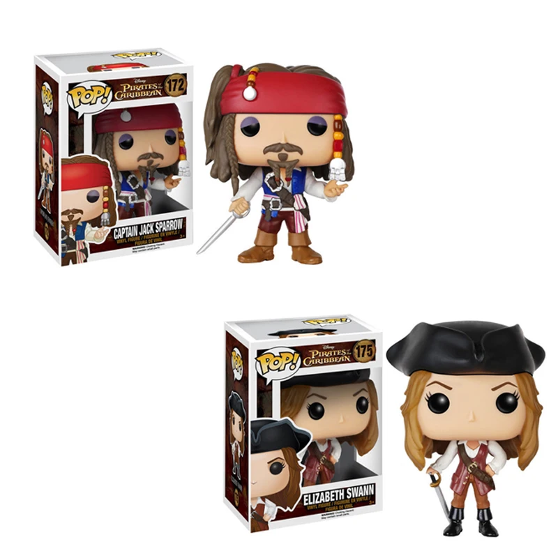 

Funko POP Pirates of the Caribbean ELIZABETH SWANN & CAPTAIN JACK SPARROW PVC Action Figure toys birthday Gift for the children