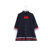 Летняя школьная рубашка с галстуком в европейском стиле для девочек; детская одежда; Свободное пальто с маятниковым рукавом; Нижняя юбка