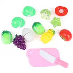 9 шт./компл. смешной пластиковый Овощной фруктовые яйца Дети DIY Моделирование кухня игрушка подарок стиль случайный