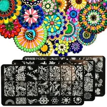 1pcs New Nail Stamping Plates Stainless Steel Nail Art Stamp Template Manicure Nail Tools BC11-20