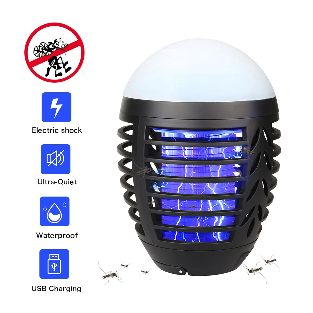 

LED Waterproof Mosquito killer Lamp Anti-moustique Trap Bulb Fly Insec bug zapper 5V Rechargeable Night Camping Light