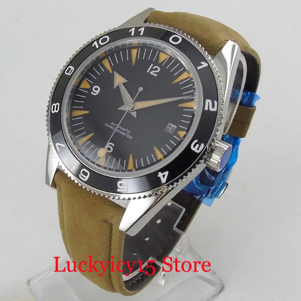 

Fashion New 41mm Sterile Dial Automatic Men's Watch Sapphire Glass Rotaing Bezel Automatic Movement