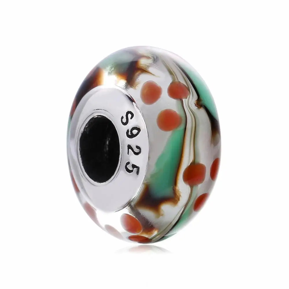 

Ajax 925 Sterling Silver Muran Colourful Folklore Glass Beads