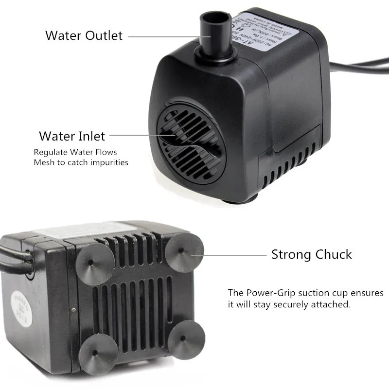 Mrosaa 15W LED Light Submersible Water Pump Fountain pump Kit Silent outdoor Hydroponic Aquarium Air Fish Tank Pond pumps