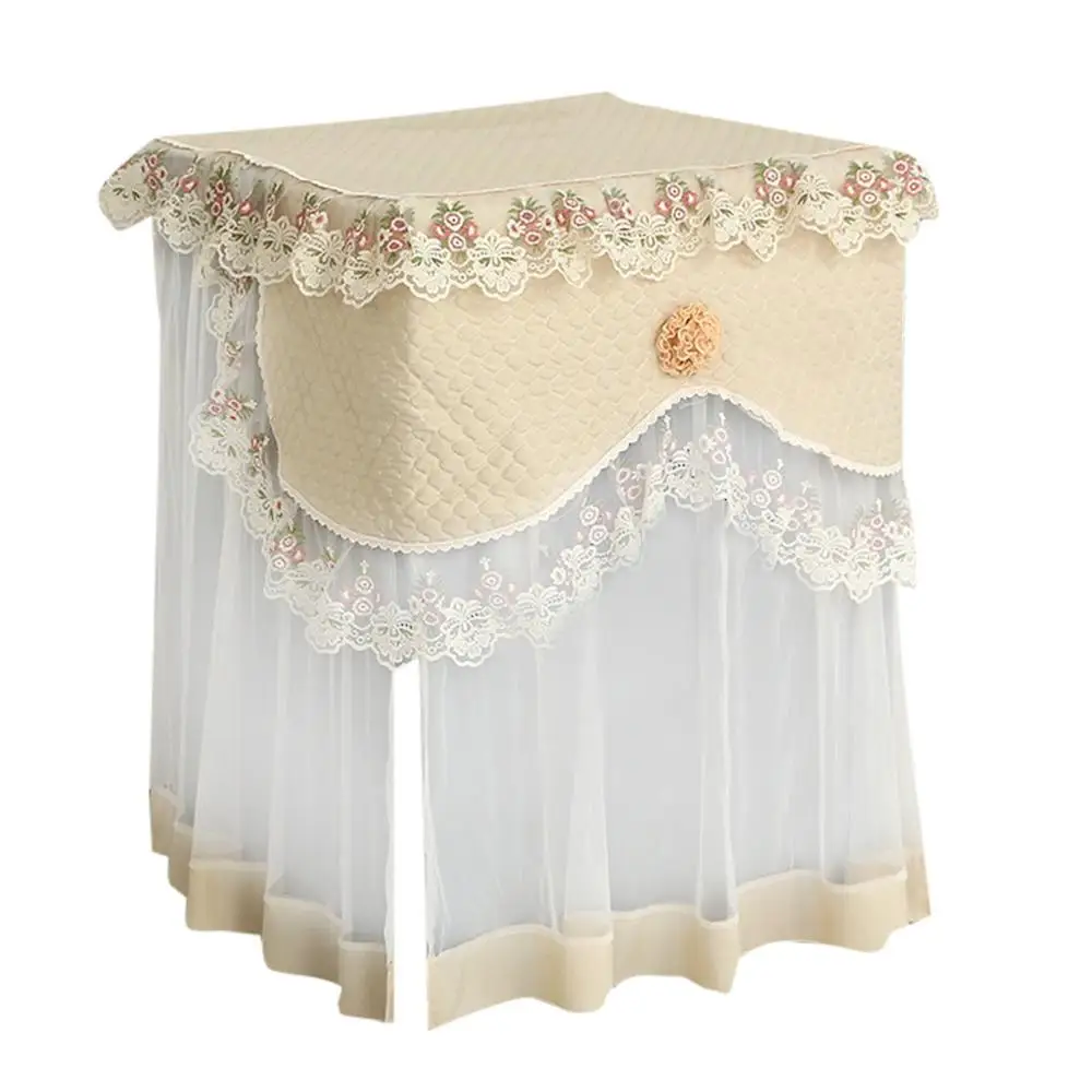 

safflower Lace Ruffle Floral Washing Machine Dust Cover Protection Front Durable Soft Home non-polluting Dust Cover @10
