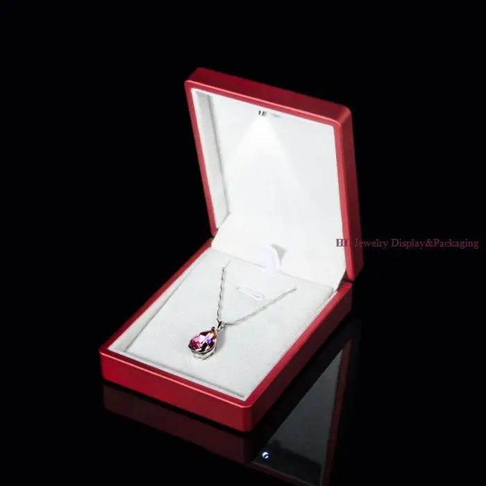 High End Red Rubber LED Light Pendant Box For Jewelry Packaging Boxes 