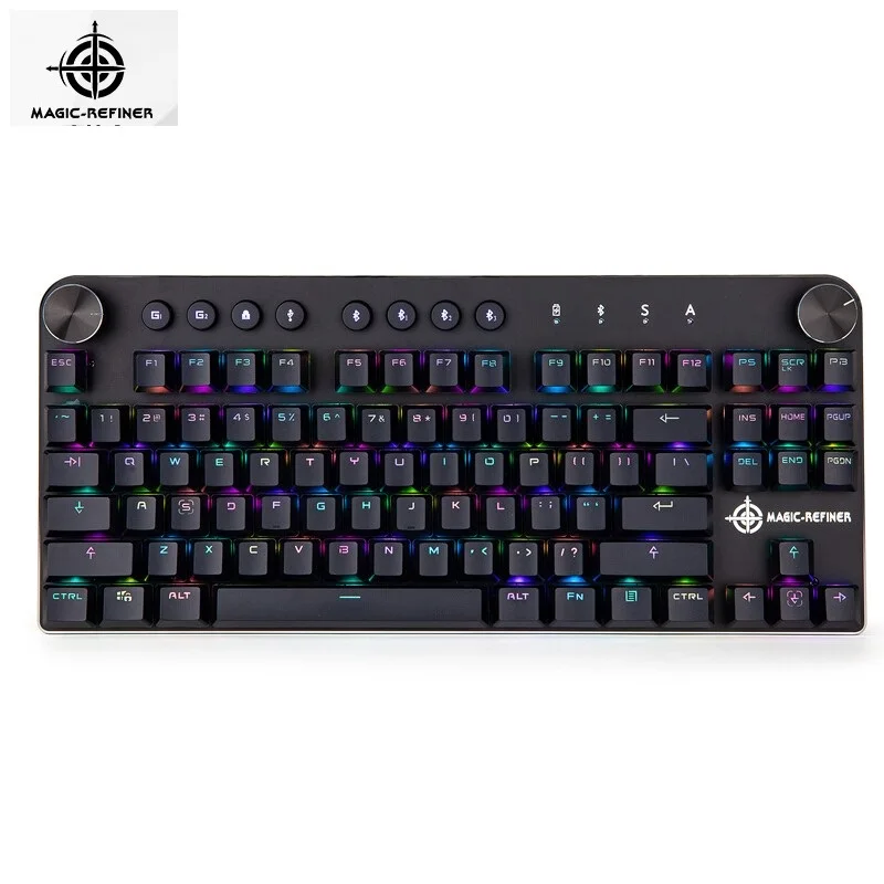 

MAGIC REFINER MK11 Portable Bluetooth Wireless/USB Wired Dual Mode RGB Backlit Multimedia Mechanical Gaming Keyboard