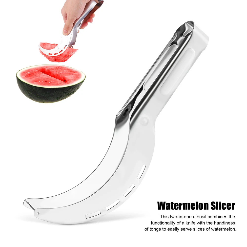 Нож для резки арбуза из нержавеющей стали, нож для фруктов, нож для резки мороженого, лопатка для дыни, двойной размер, набор ложек, кухонные инструменты