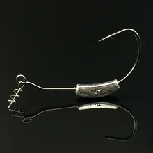 24 шт./пакет рыбы мягкие приманки Crank червь бронзовых морских рыболовных крючков свинца Техас установки крючков с бородкой и с Фиксатор двери аксессуары 2g/2,5g/3g/5,25g/7g