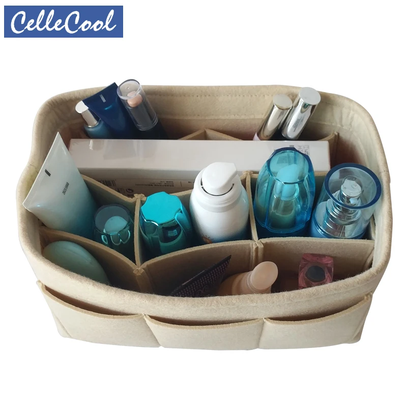 CelleCool متعددة الوظائف التجميل أكياس ورأى القماش إدراج حقيبة في مقسم حقيبة ماكياج اليد مقسم حقيبة السفر إدراج المحمولة