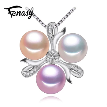

FENASY Fine Jewelry Pearl necklace ,Bohemia 2017 White pink purple pearl jewelry charm necklace women pearl pendant AliExpress