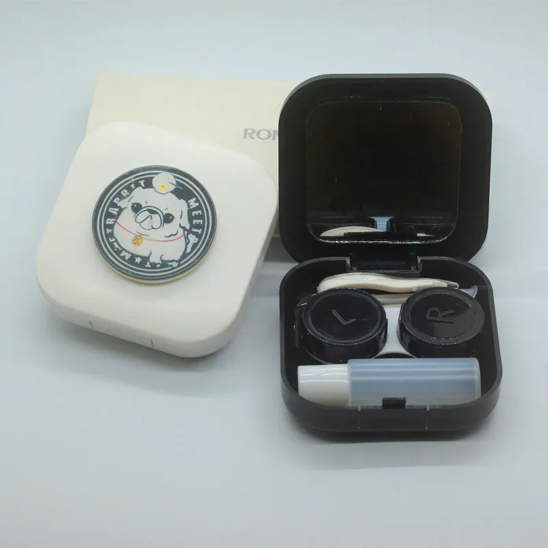LIUSVENTINA DIY acrylic cute pet dog contact lens case for glasses