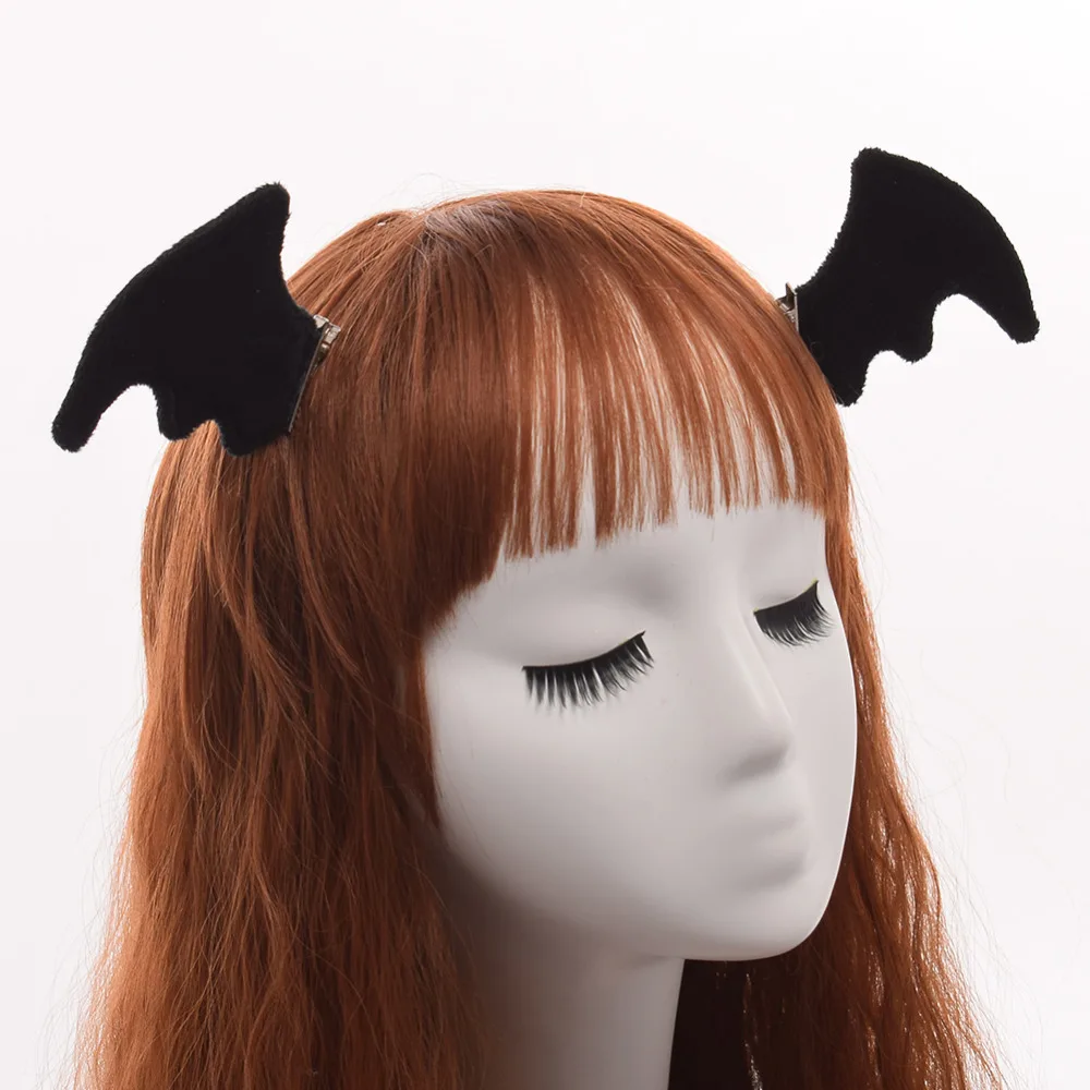 

1pr Black Bat Wing Hair Clip Halloween Party Cosplay Costume Hair Pin Props