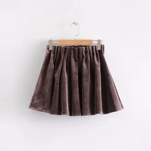 Горячее весеннее Новое поступление эластичная маятниковая юбка-зонтик винтажные юбки женские универсальные тонкие бархатные мини-юбки