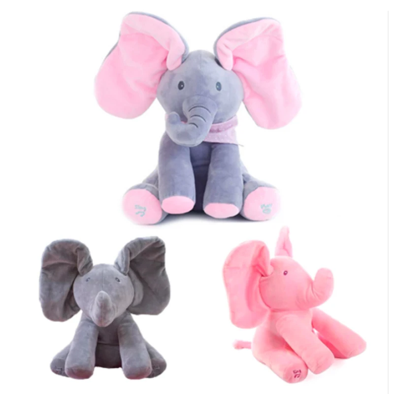 Hot Sell 30cm Play Music ElephantElectric Elephant Peek Plush Soft Toy Animal Stuffed Doll Hide Seek Cute Educational | Игрушки и хобби