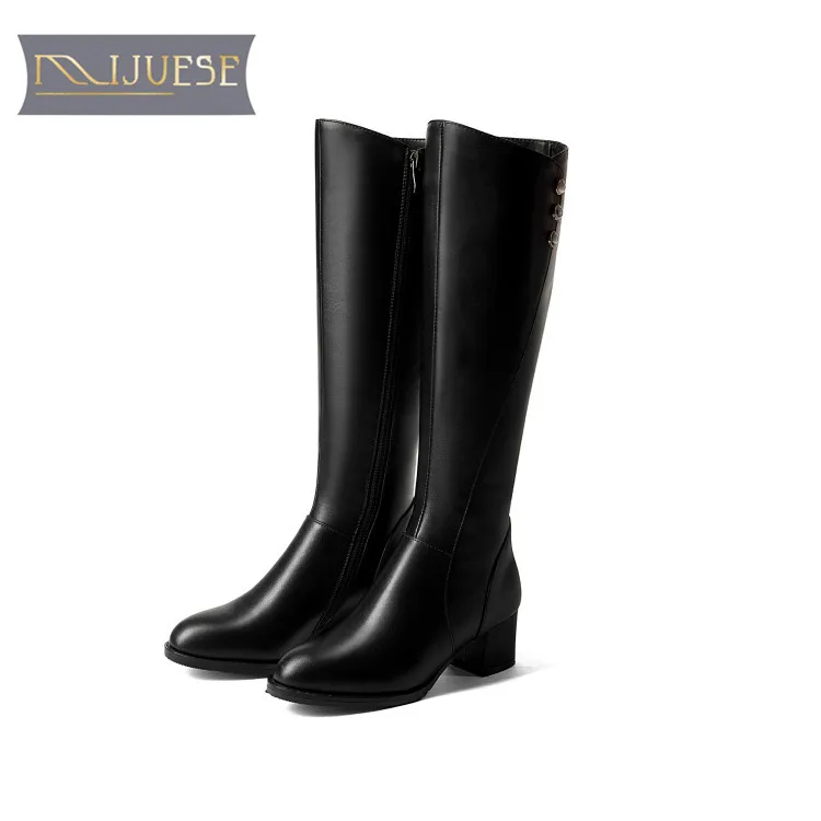 Perles Genou beige Rivets On 34 Court Taille 43 D'hiver Cuir Peluche Black Mljuese Slip Haute De 2018 Femmes Bottes En Vache TlPZuwOkXi