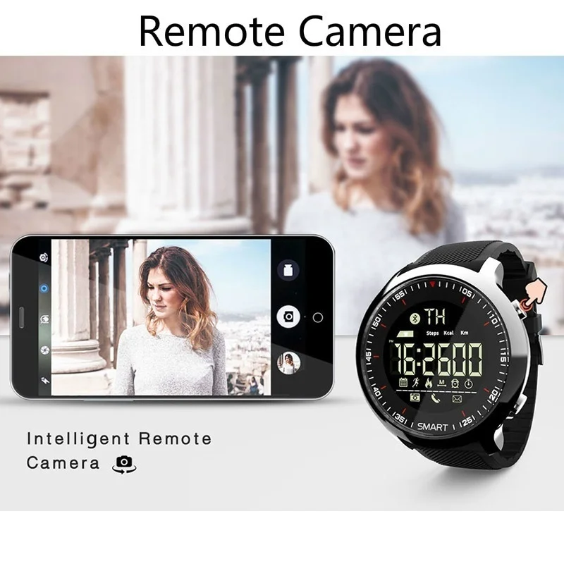 Baratos Reloj deportivo 2019 reloj inteligente con Bluetooth resistente al agua para hombres reloj Digital Ultra largo en espera llamada y recordatorio SMS reloj inteligente para mujeres