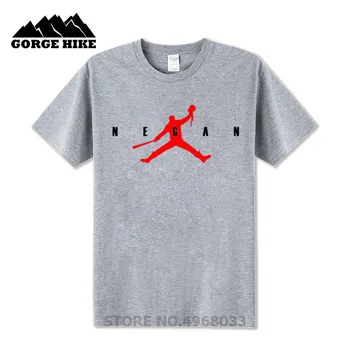 

Japanese Anime Jump T-shirt air negan Logo A man play basketball The Walking Dead Cartoon T shirt Funny Cheap Retro-style Tshirt
