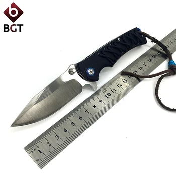 

BGT Tactical Folding Hunting Knife 9CR18 Blade Survival Rescue EDC Knives Outdoor Camping Pocket Tools With Steel + G10 Handle