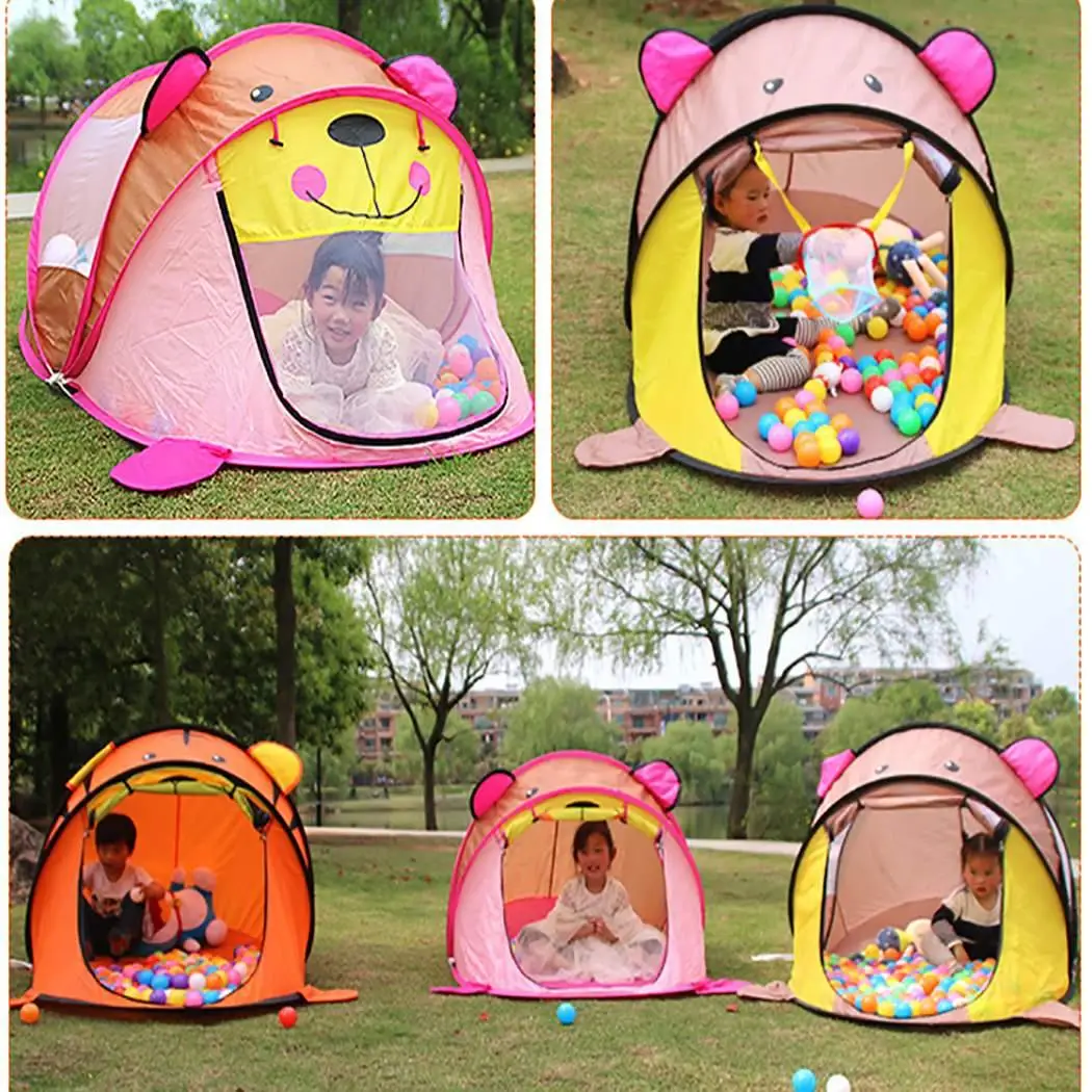

New Arrival Portable Kids Play Tent Foldable House Cute Tent For Children Play Tent baby Outdoor Toy Ball Multicolor