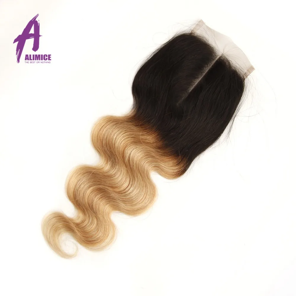 Alimice Indian Body Wave T1B27 Honey Blonde Ombre Hair 234 Bundles With Closure Remy Human Hair Weave Bundles With Closure (6)