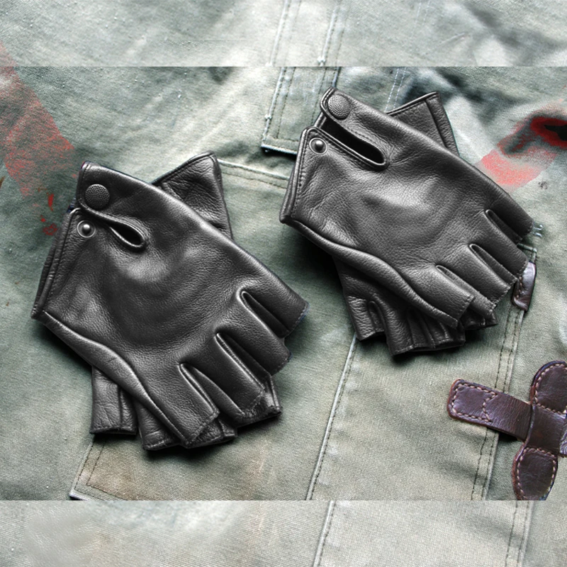 Aliexpress.com : Buy WW2 America Vintage Leather Half Gloves Cowhide ...