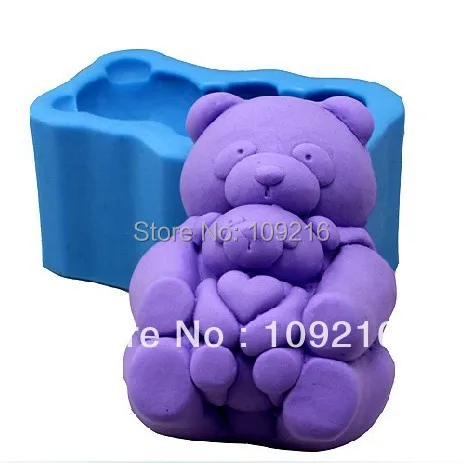 

wholesale!!!1pcs Parent-child Bear (R0856) Silicone Handmade Soap Mold Crafts DIY Mold