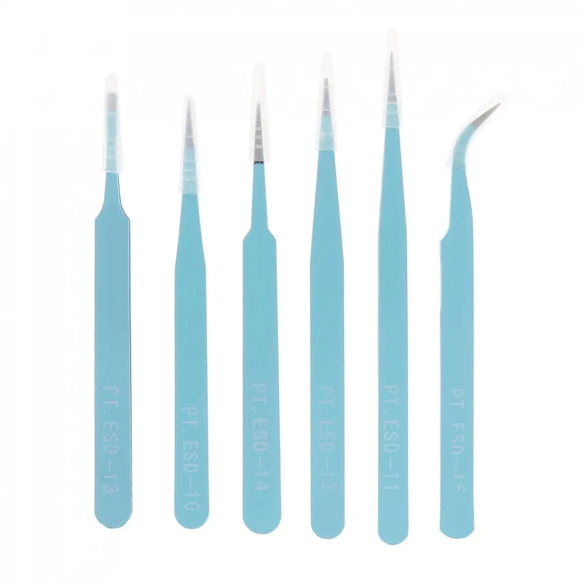 Precision Tweezers Set 6pcs 116mm-133mm Insulated Stainless Steel For Craft Jewelry Electronics Laboratory precision tweezers