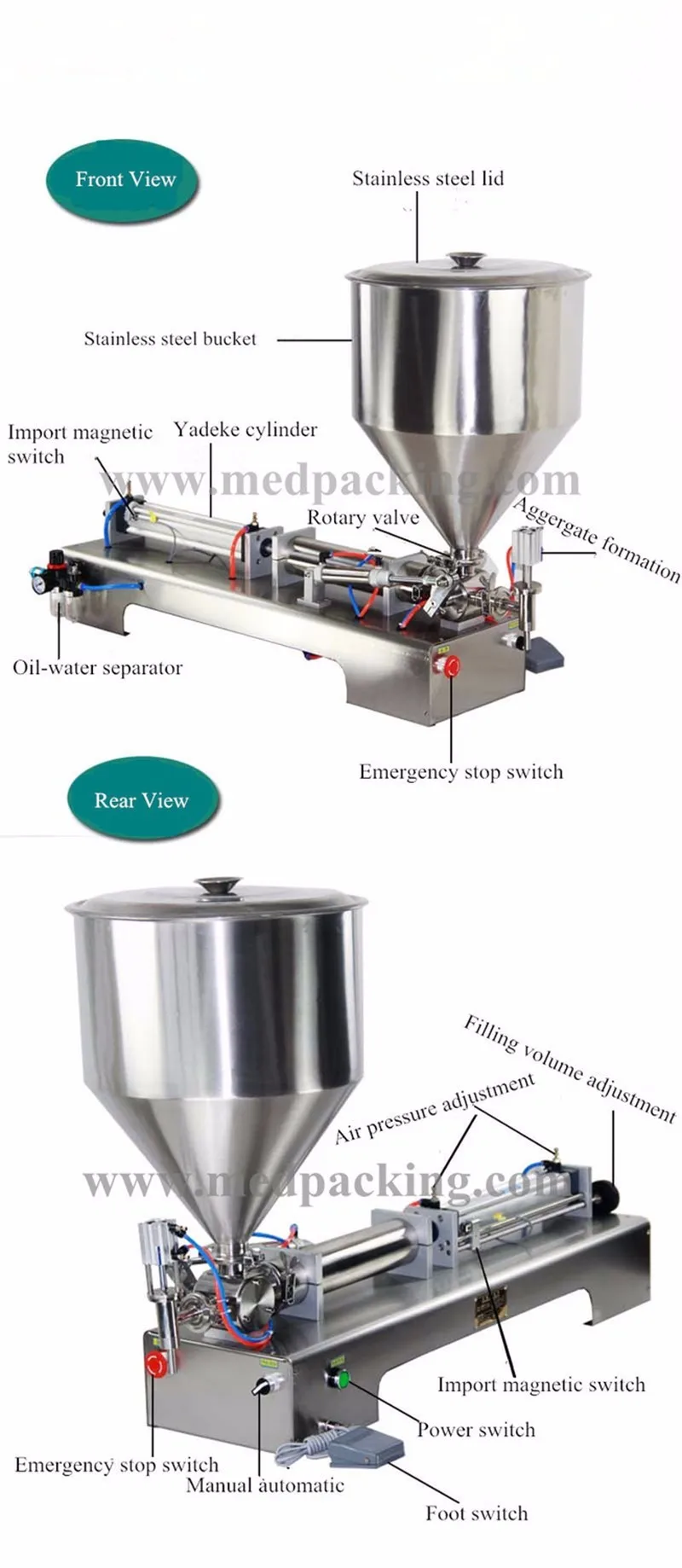 OLOEY 3-30 мл одноголовый крем шампунь пневматическая машина для наполнения поршневой косметической пасты крем шампунь машина для наполнения