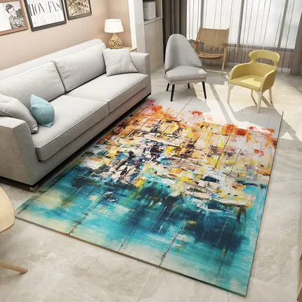 Скандинавское одеяло гостиная спальня подкладка для кофейного столика Европейский стиль простой современный абстрактный диван прикроватный Американский прямоугольный - Цвет: 1