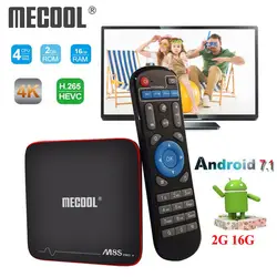 MECOOL M8S PRO W 2 Гб Оперативная память 16 Гб Встроенная память Smart ТВ Box Android 7.1.1 Amlogic S905W Декодер каналов кабельного телевидения H.265 4 K Media Player PK X96 мини