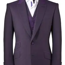 Последние конструкции пальто брюки фиолетовый смокинг жениха 3 шт красивый мужской свадебный Выпускной ужин костюмы(куртка+ брюки+ жилет) Терно