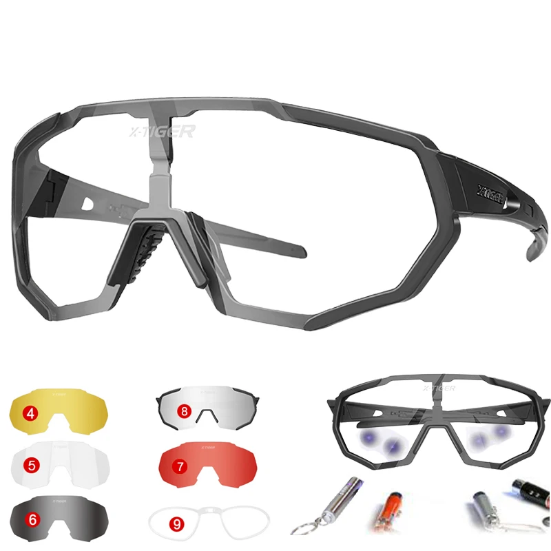 

High Quality Photochromic Polarized Glasses Cycling Eyewear Myopia Frame Bicycle Glass MTB Bicycle Riding Cycling Sunglasses
