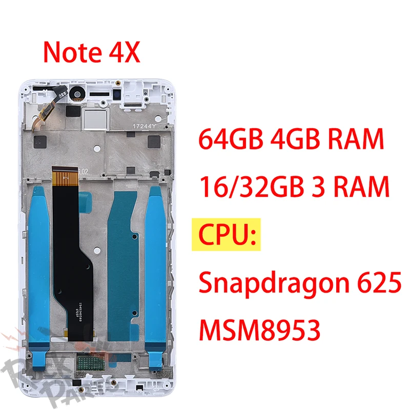 ЖК дисплей сенсорный экран дигитайзер в сборе + рамка для Xiaomi Redmi Note 4X версия 4