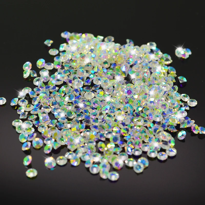 

SS2 1.2~1.3mm 1440pcs/lot Crystal AB Strass Point Back Non Hotfix Nail Art Rhinestones
