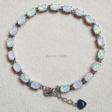 Модные 7,5 дюймовые белые огненные опаловые браслеты для женщин