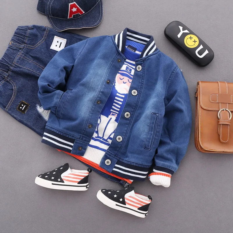 

Baby Boys Coat 2018 New Spring Autumn Wash Soft Denim Coat Vintage Single Breasted Coat Jeans Jacket for Kids Children Clothing