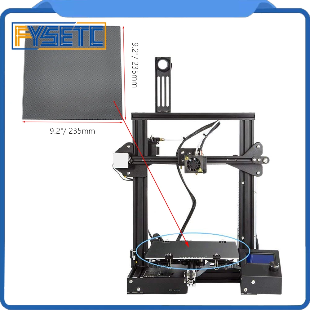 3D ультрабук 3d принтер платформа с подогревом сборка поверхности стеклянная пластина 235*235 мм толщиной 4 мм для Creality Ender-3 MK2 MK3 Горячая кровать