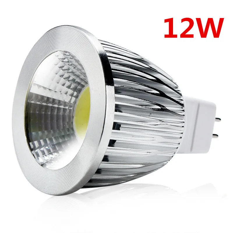 10 шт. высокое Мощность лампада LED MR16 УДАРА 9 Вт 12 Вт 15 Вт dimmable удара Spotlight MR16 AC /DC 12 В лампы