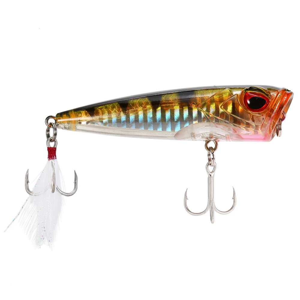 Popper Fishing Lure Hard Fishing Bait Topwater Floating Popper Lure 3D Artificial Fishing Bait